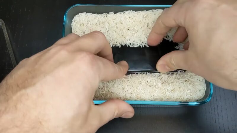 Cell Phone with Rice